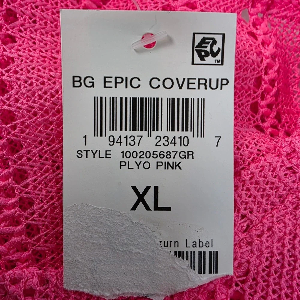 Epic Threads Girls XL Plyo Pink Crochet Mesh Tiered Swim Coverup Dress NWT